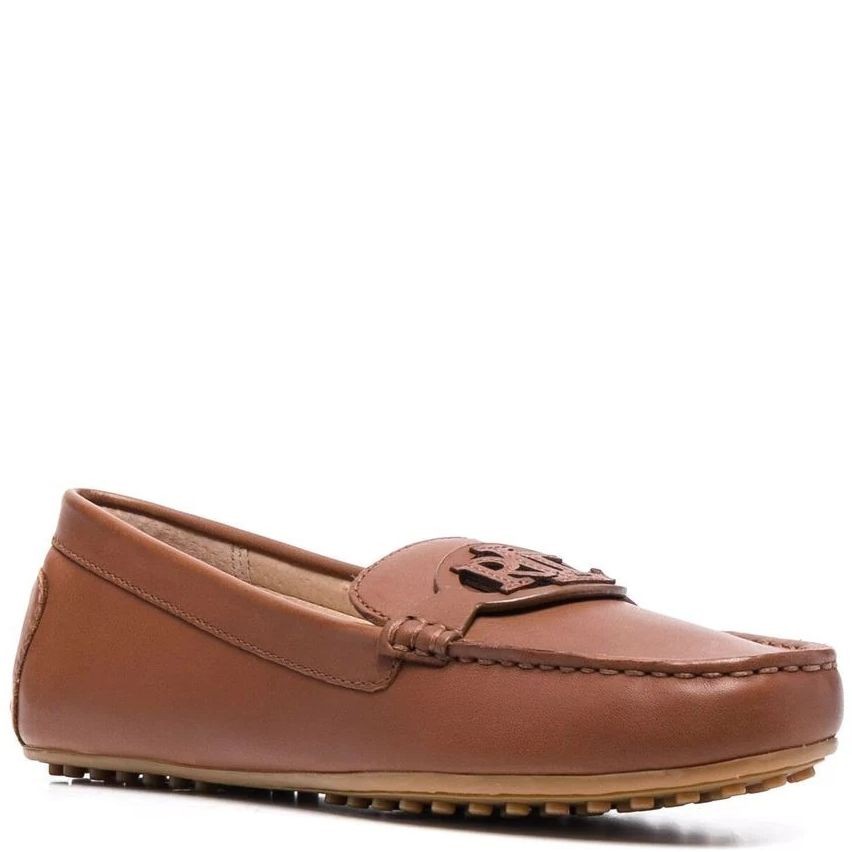 LAUREN RALPH LAUREN Mokasinai moterims, Smėlio, Brynn burnished leather driver 1