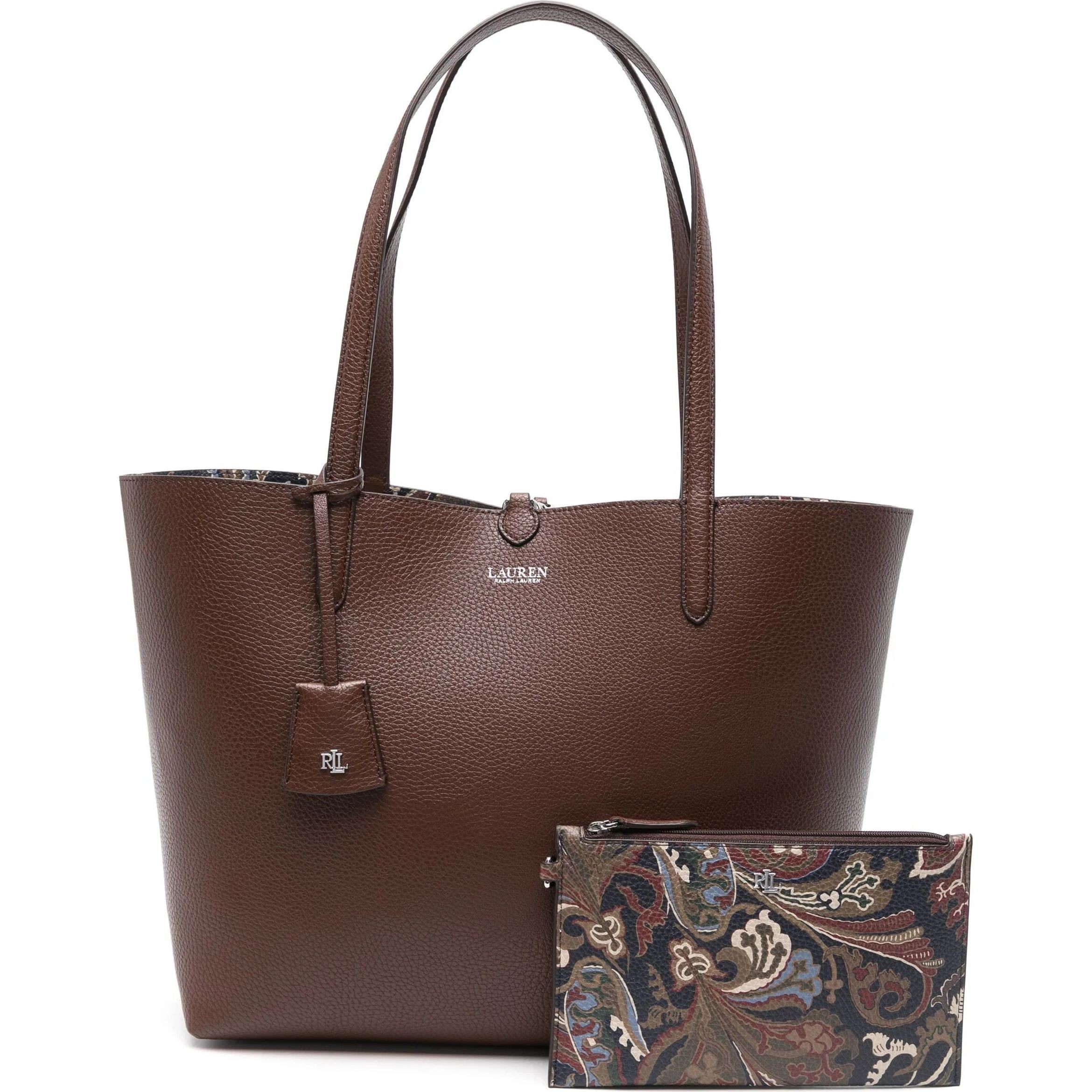LAUREN RALPH LAUREN Pirkinių krepšys moterims, Ruda, Medium tote bag 4