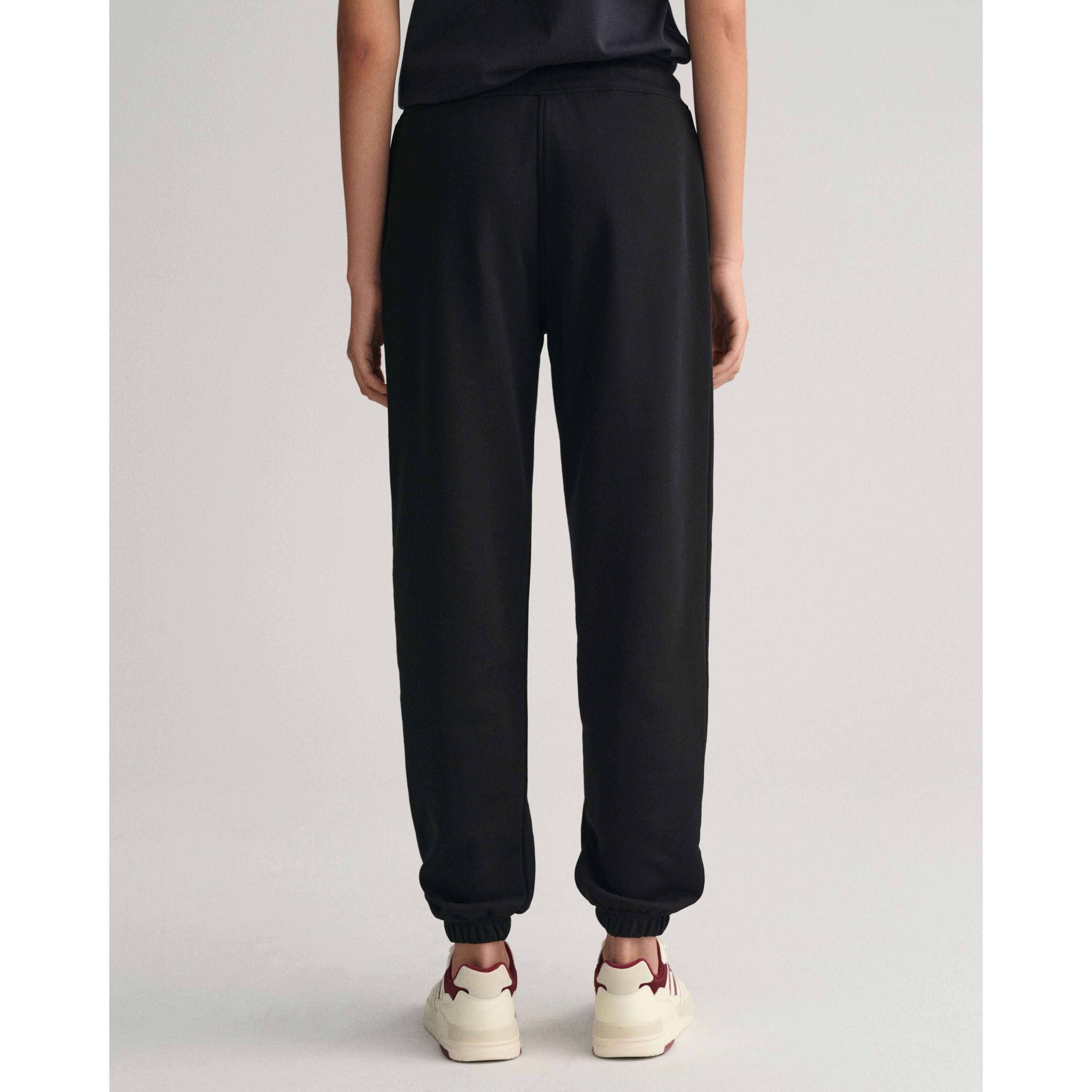 GANT Kelnės moterims, Juoda, REL SHIELD SWEATPANTS 3