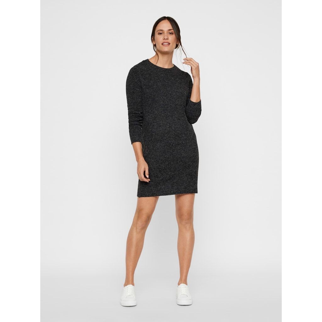 VERO MODA Mini suknelė moterims, Juoda, VMDOFFY LS O-NECK DR 6
