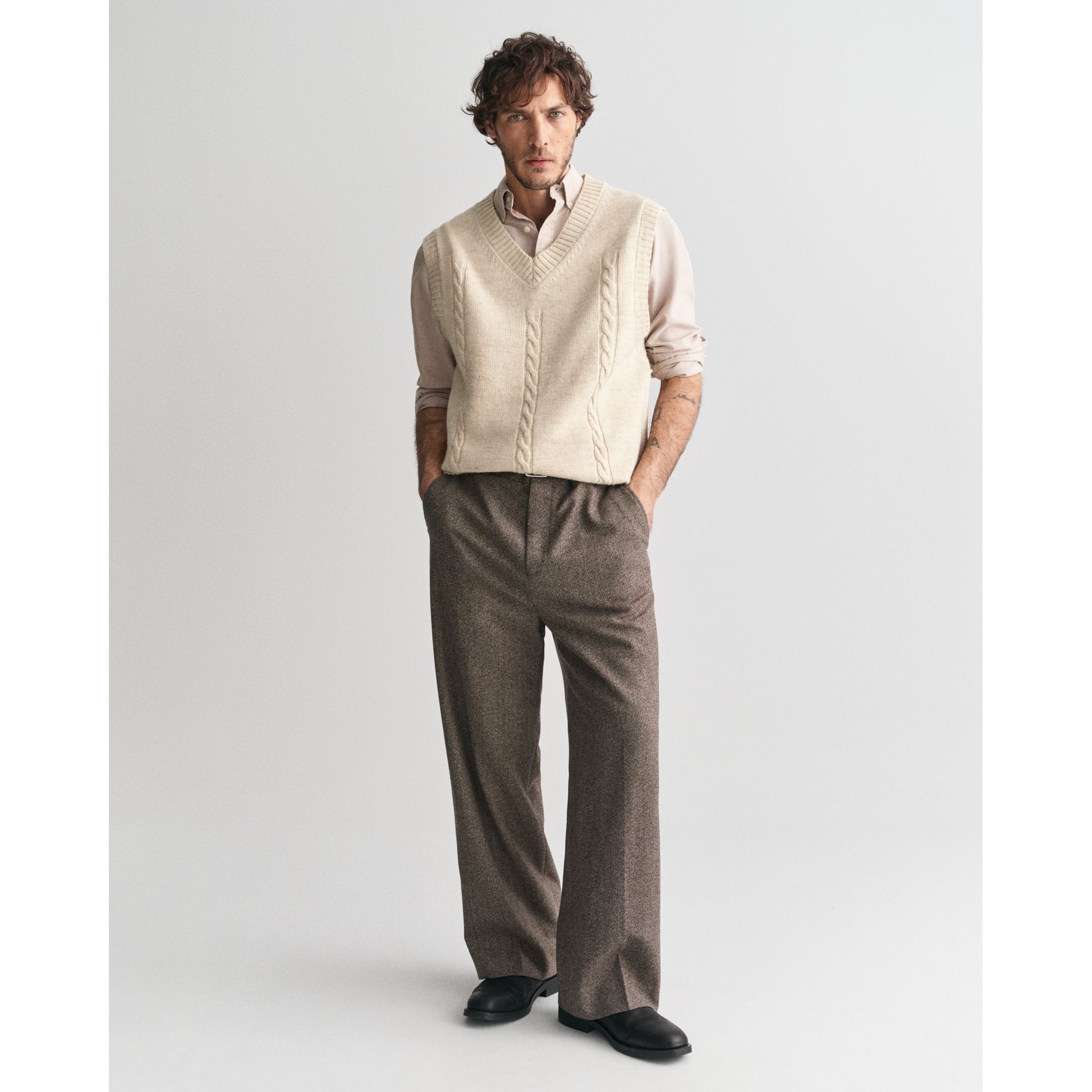 GANT Marškiniai ilgomis rankovėmis vyrams, Chaki, reg classic oxford shirt 5