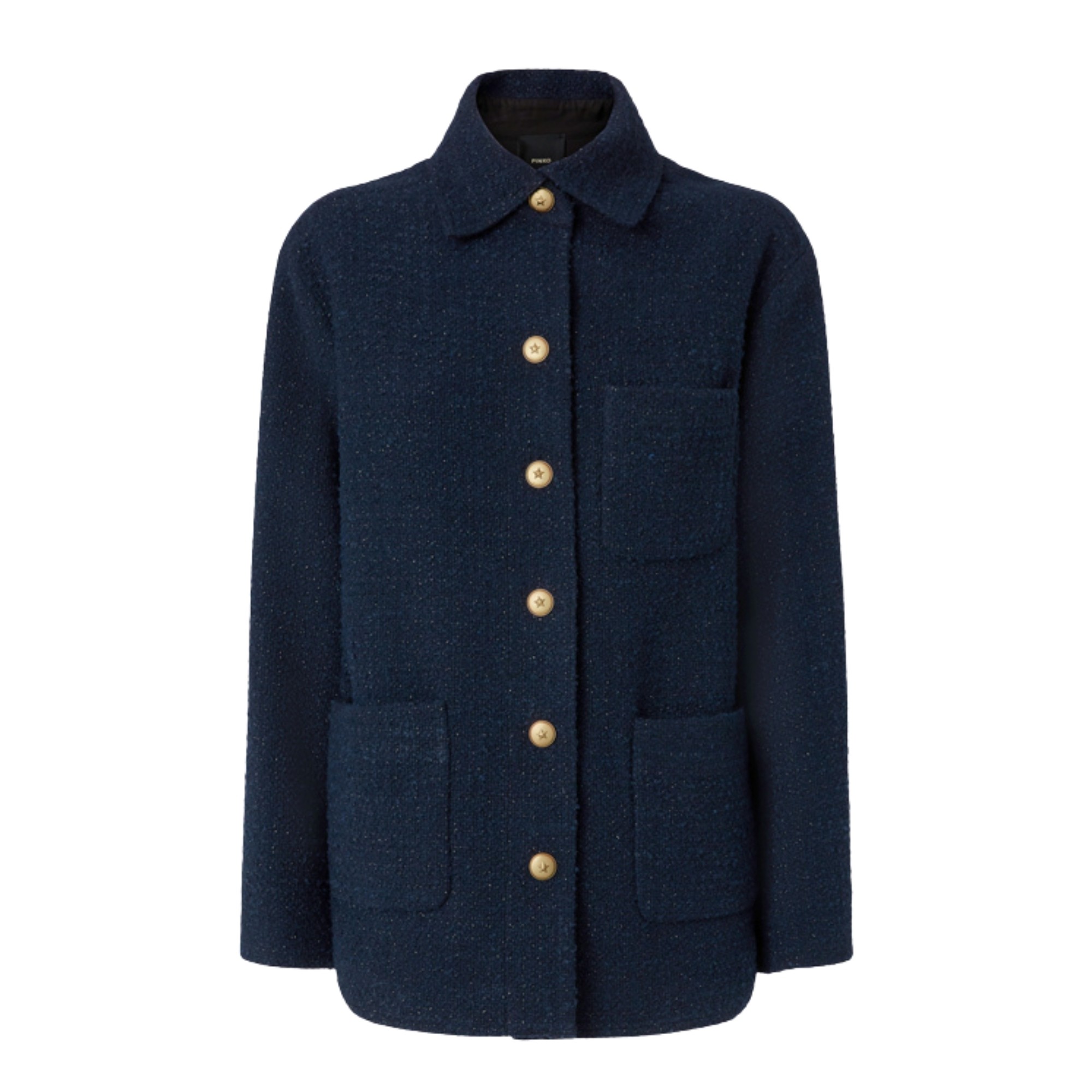 PINKO Švarkas moterims, Mėlyna, Oversize paterned tweed blazer 1