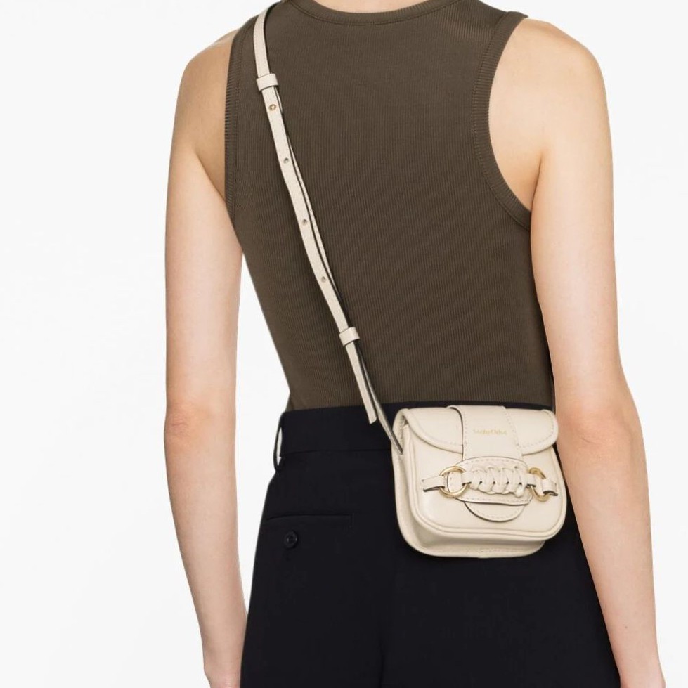 SEE BY CHLOE Rankinė per petį moterims, Smėlio, Saddie micro satchel 3