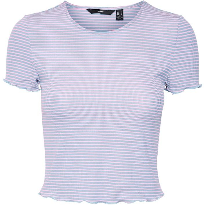 VERO MODA Striukė moterims, Mėlyna, VMJILL SS CROP TOP JR 1