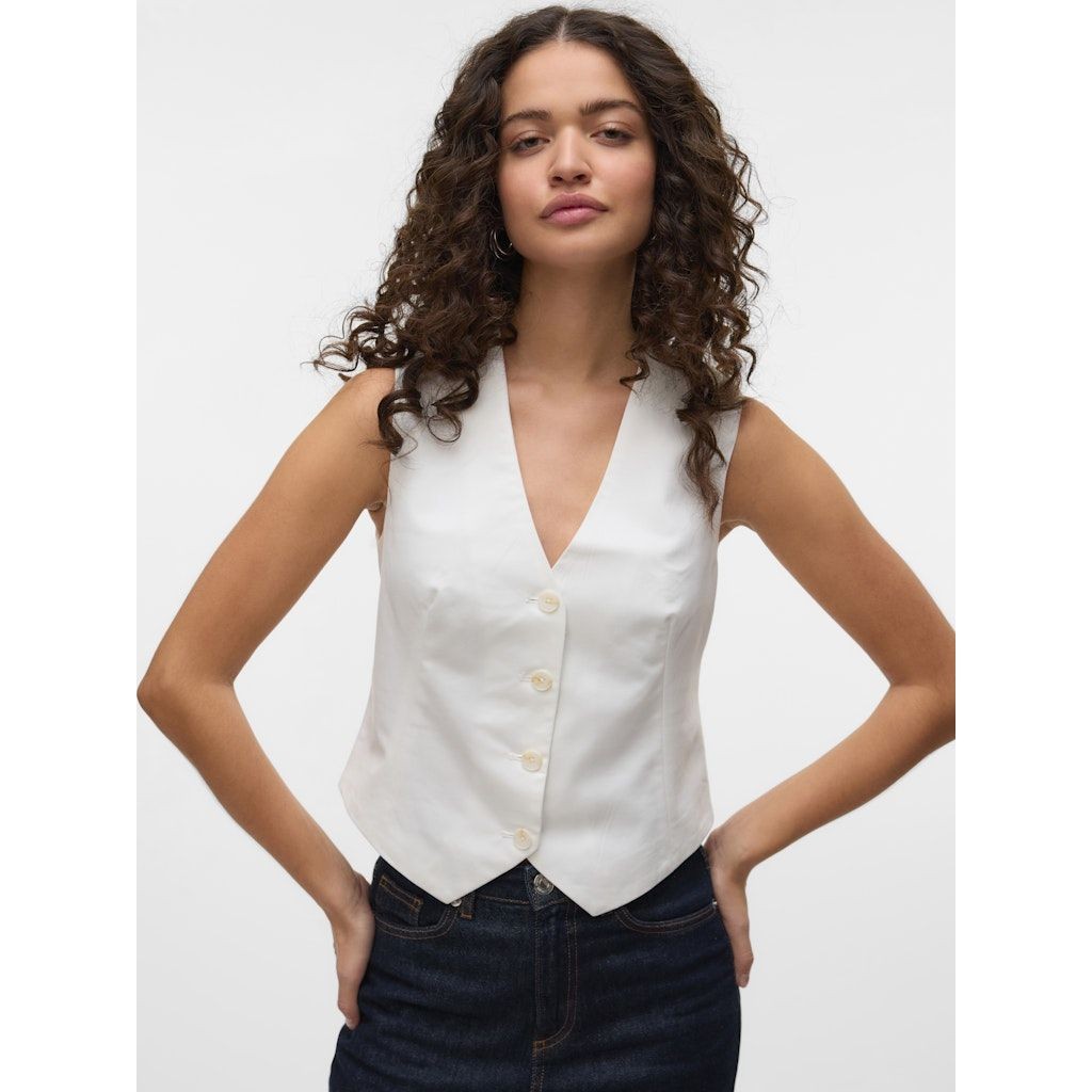 VERO MODA Liemenė moterims, Balta, Nila tailored waistcoat 6