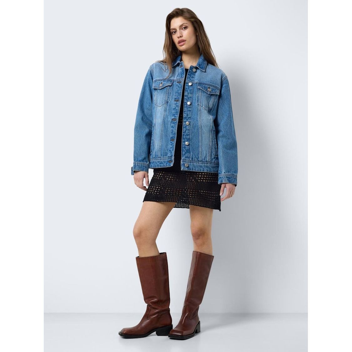 NOISY MAY Striukė moterims, Mėlyna, NMOLE L/S DENIM 5