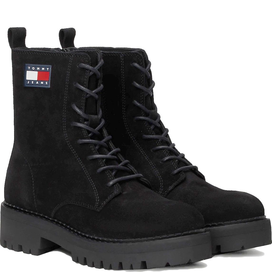 TOMMY JEANS Aulinukai moterims, Juoda, Urban lace up booties 1