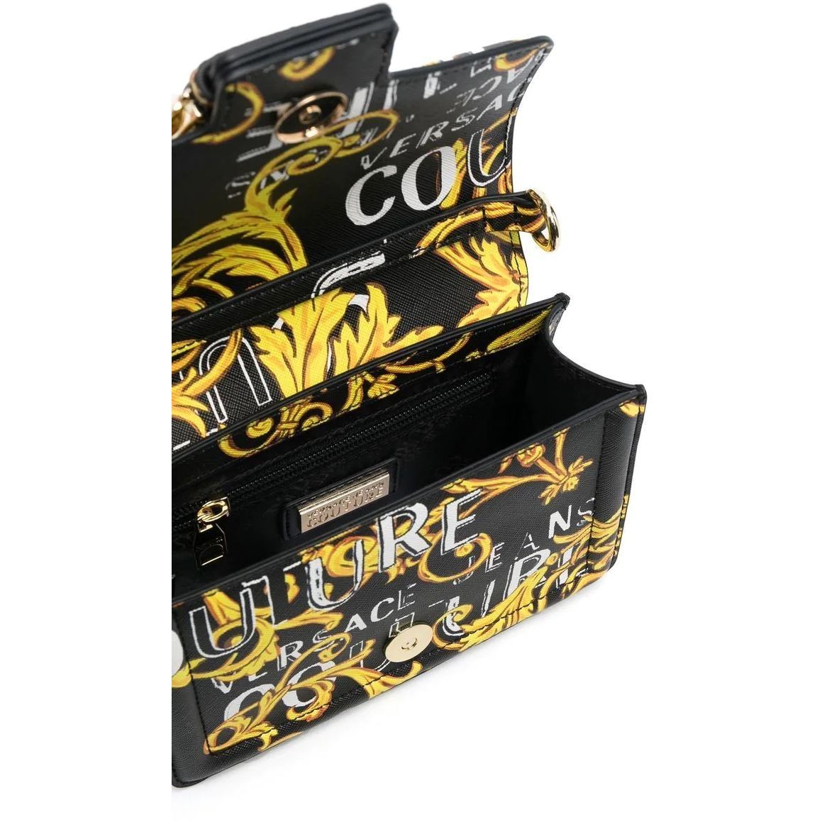 VERSACE JEANS CUTURE Rankinė per petį moterims, BLACK/GOLD, Range f - couture crossbody 4
