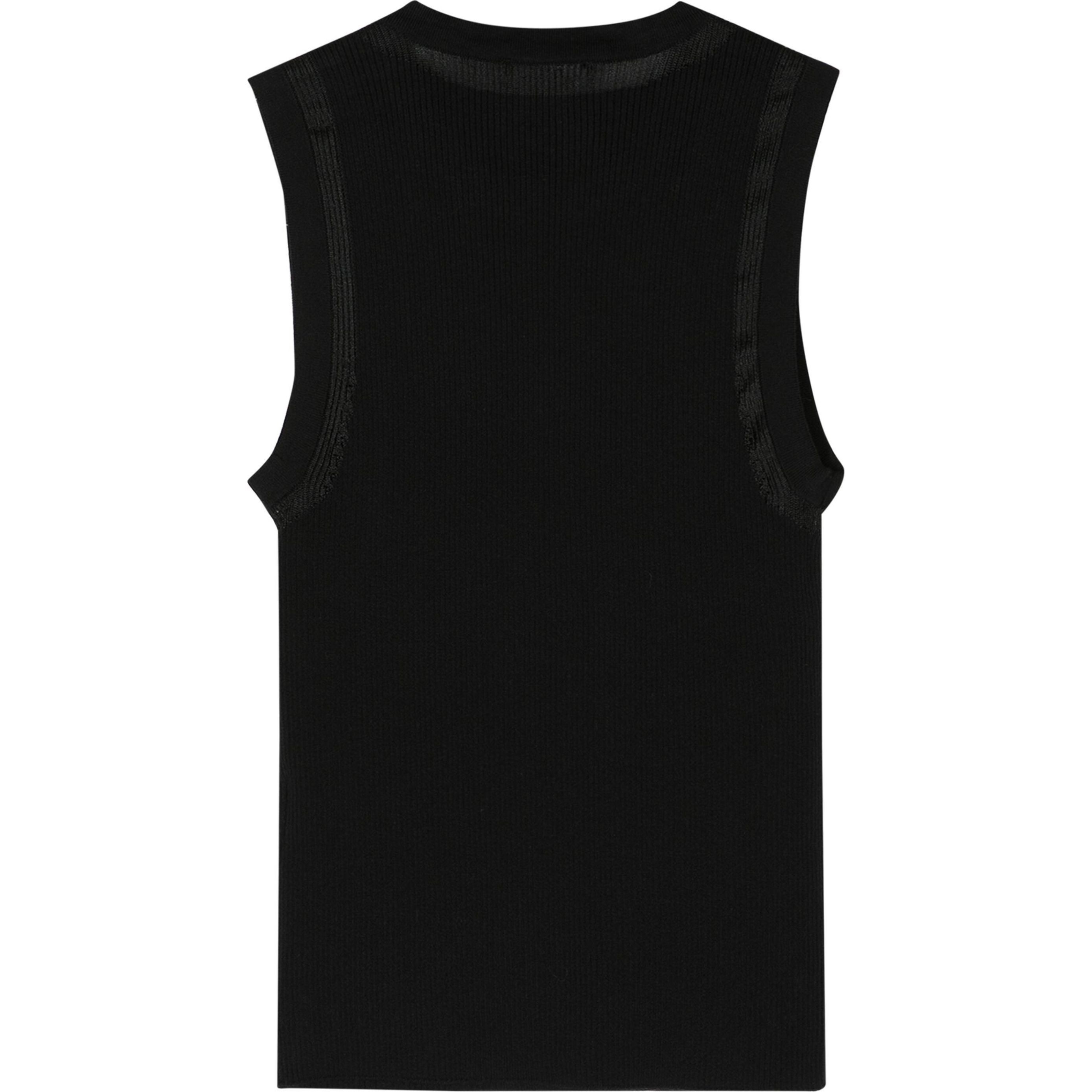 DKNY Marškiniai be rankovių moterims, Juoda, Mesh sleevekess top 2