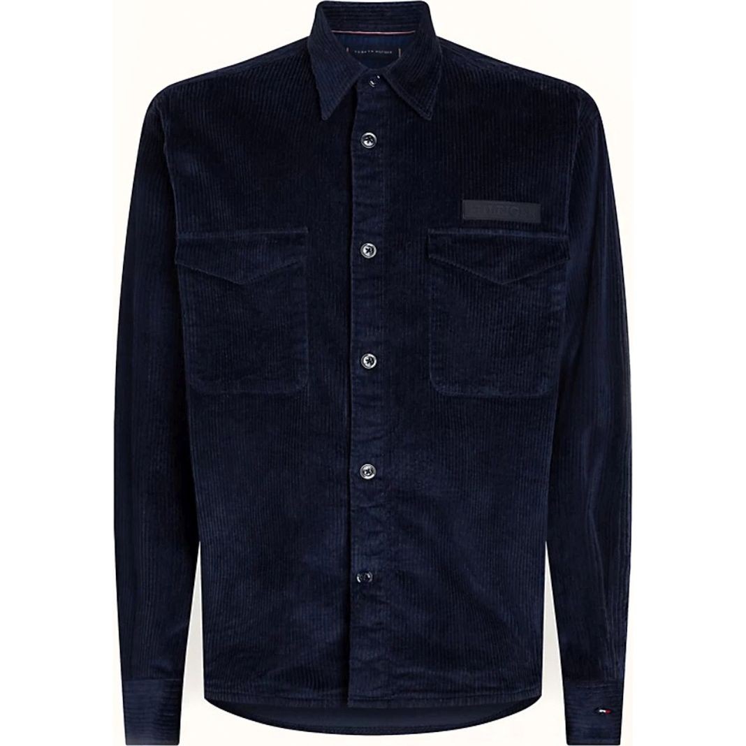 TOMMY HILFIGER Marškiniai ilgomis rankovėmis vyrams, Mėlyna, Corduroy solid overshirt 1