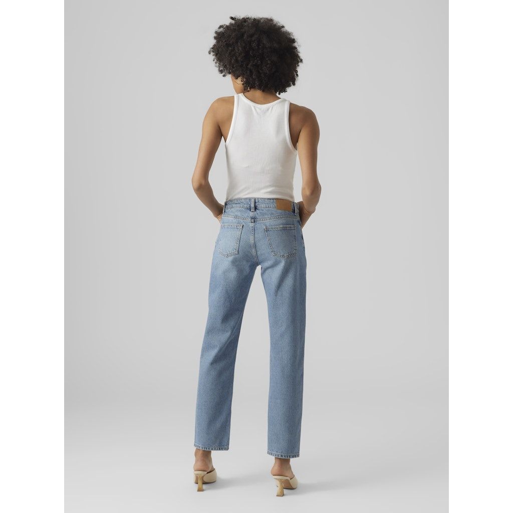 VERO MODA Tiesūs džinsai moterims, Mėlyna, VM90S LR STRAIGHT ANK 3