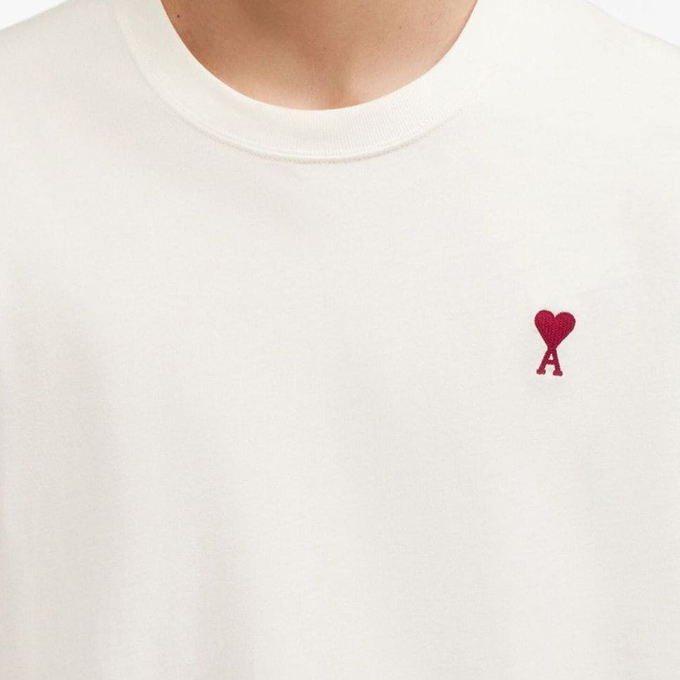 AMI PARIS Marškinėliai trump. rankovėmis, Balta, Red ami de coeur t-shirt 5