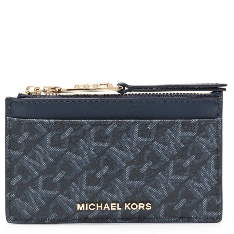 MICHAEL KORS Kortelių dėklas moterims, Mėlyna, Small zip card case 1