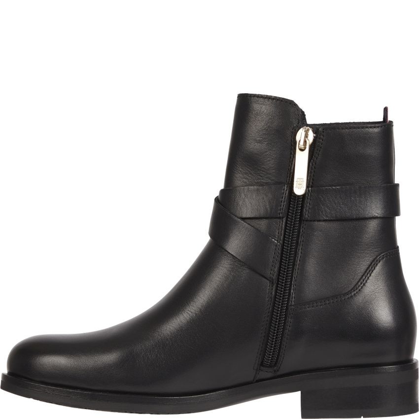 TOMMY HILFIGER Aulinukai moterims, Juoda, BELT FLAT BOOT 3