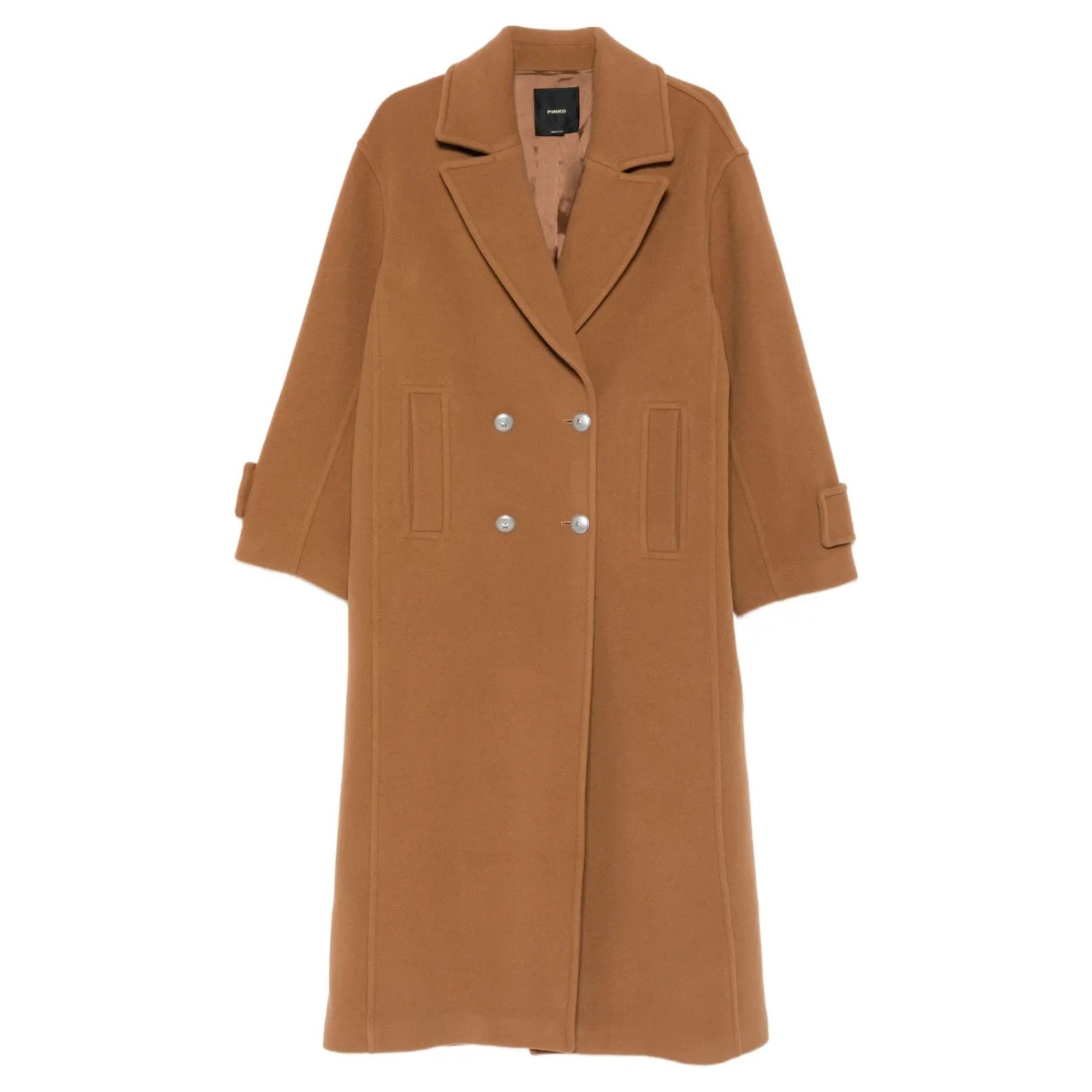 PINKO Paltas moterims, Ruda, Camembert coat 1