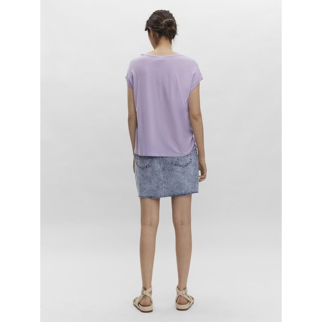 VERO MODA Marškinėliai moterims, Violetinė, VMAVA SS V-NECK 6