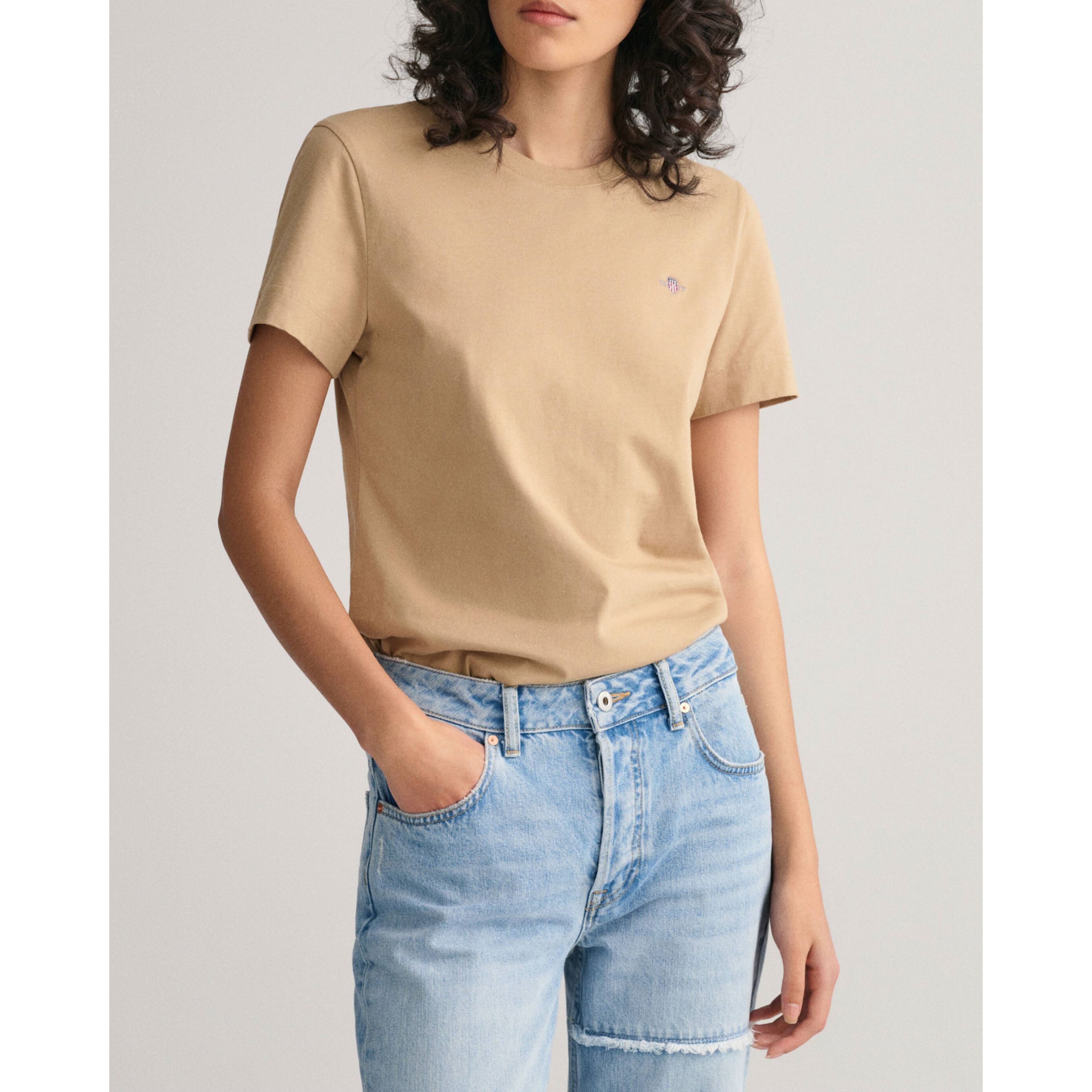 GANT Marškinėliai moterims, Khaki 2