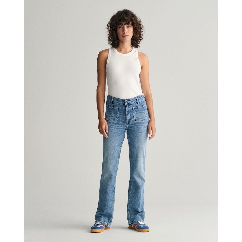 GANT Slim džinsai moterims, Mėlyna, SLIM FLARE JEANS 2