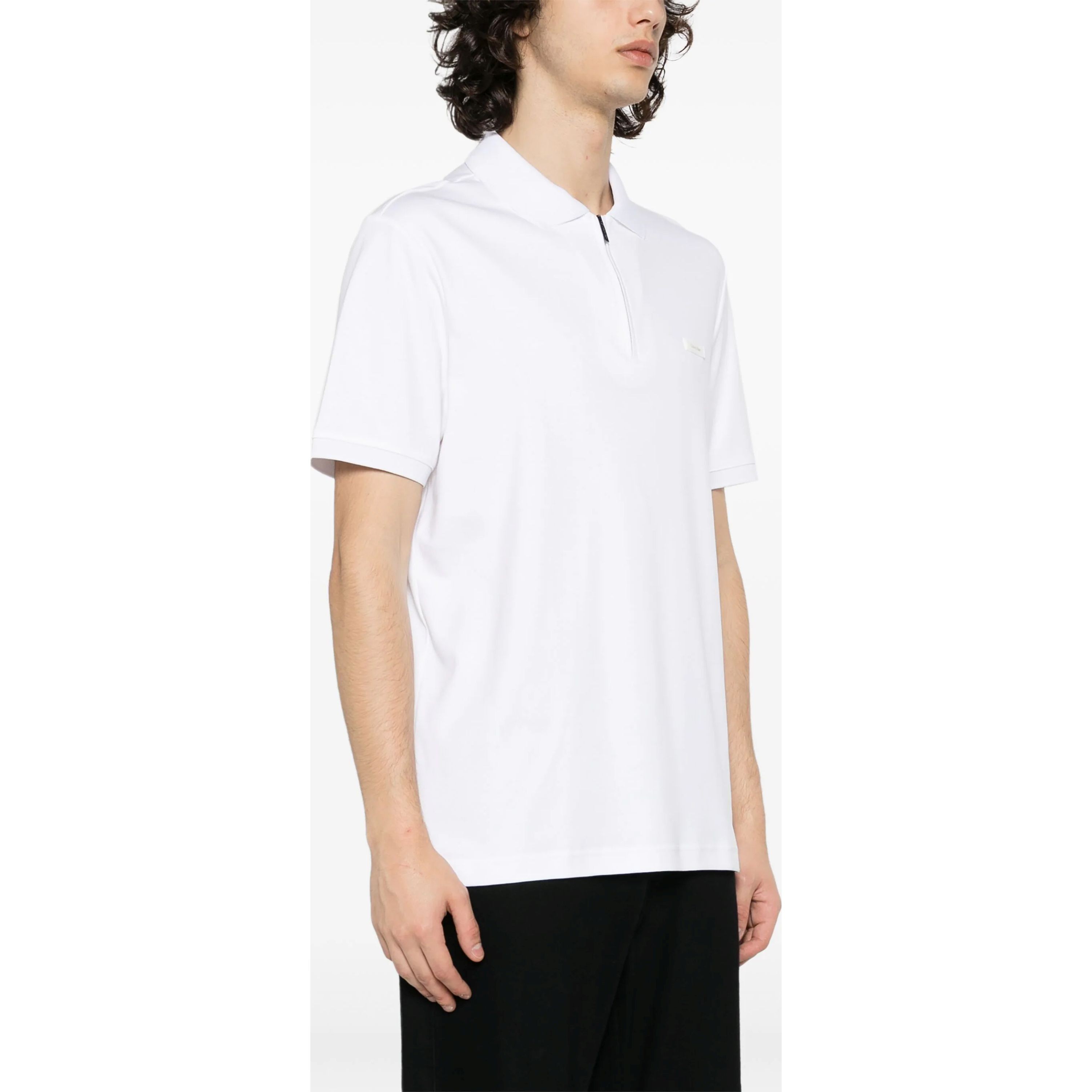 CALVIN KLEIN Polo marškiniai trumpos rank. vyrams, Balta, S/s polo 2