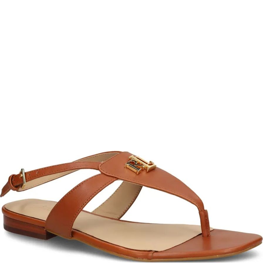 LAUREN RALPH LAUREN Basutės moterims, Ruda, Everley sandals flat sandal 2