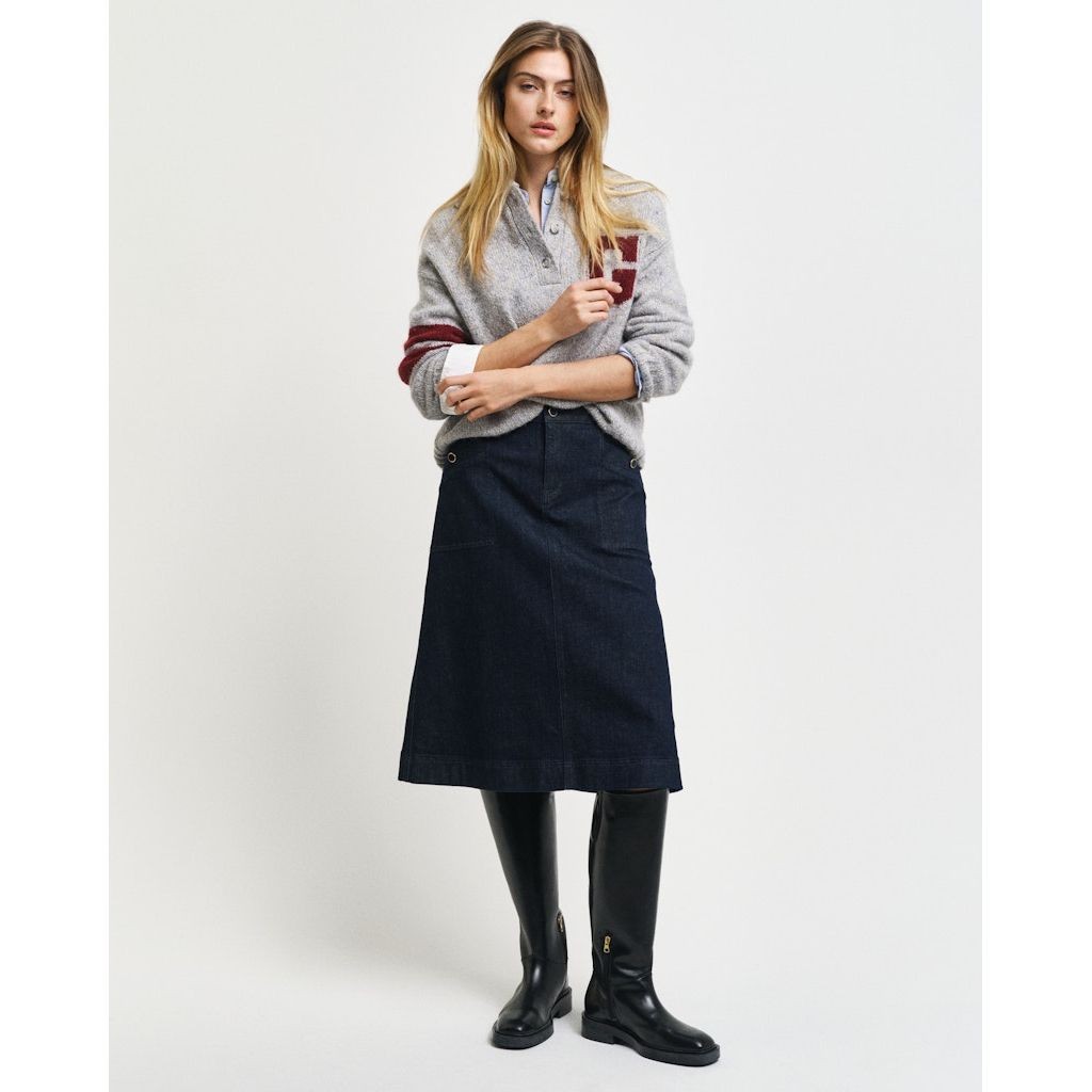 GANT Midi sijonas moterims, Mėlyna, Denim skirt 5