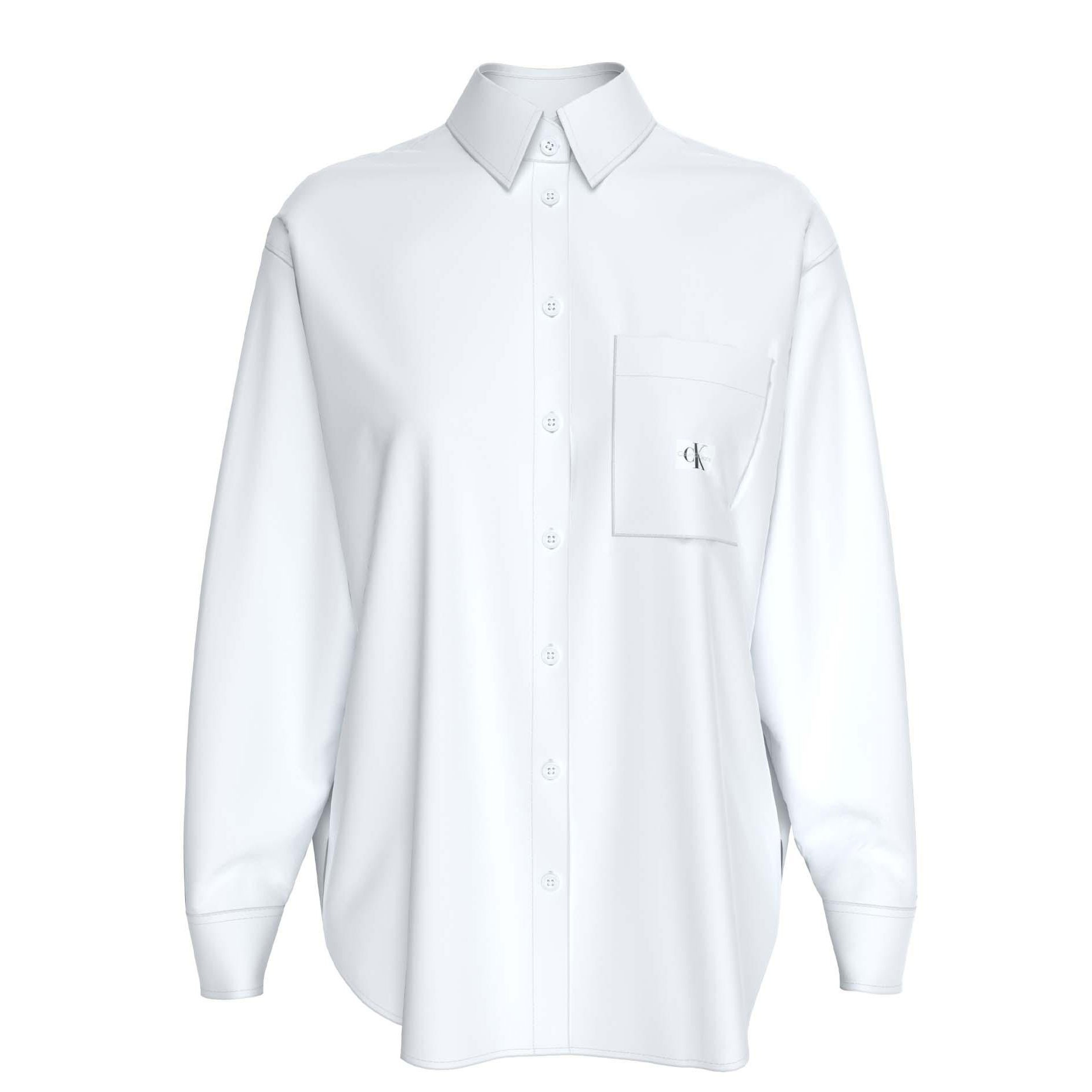 CALVIN KLEIN JEANS Marškiniai ilgomis rankovėmis moterims, Balta, L/s shirt 1
