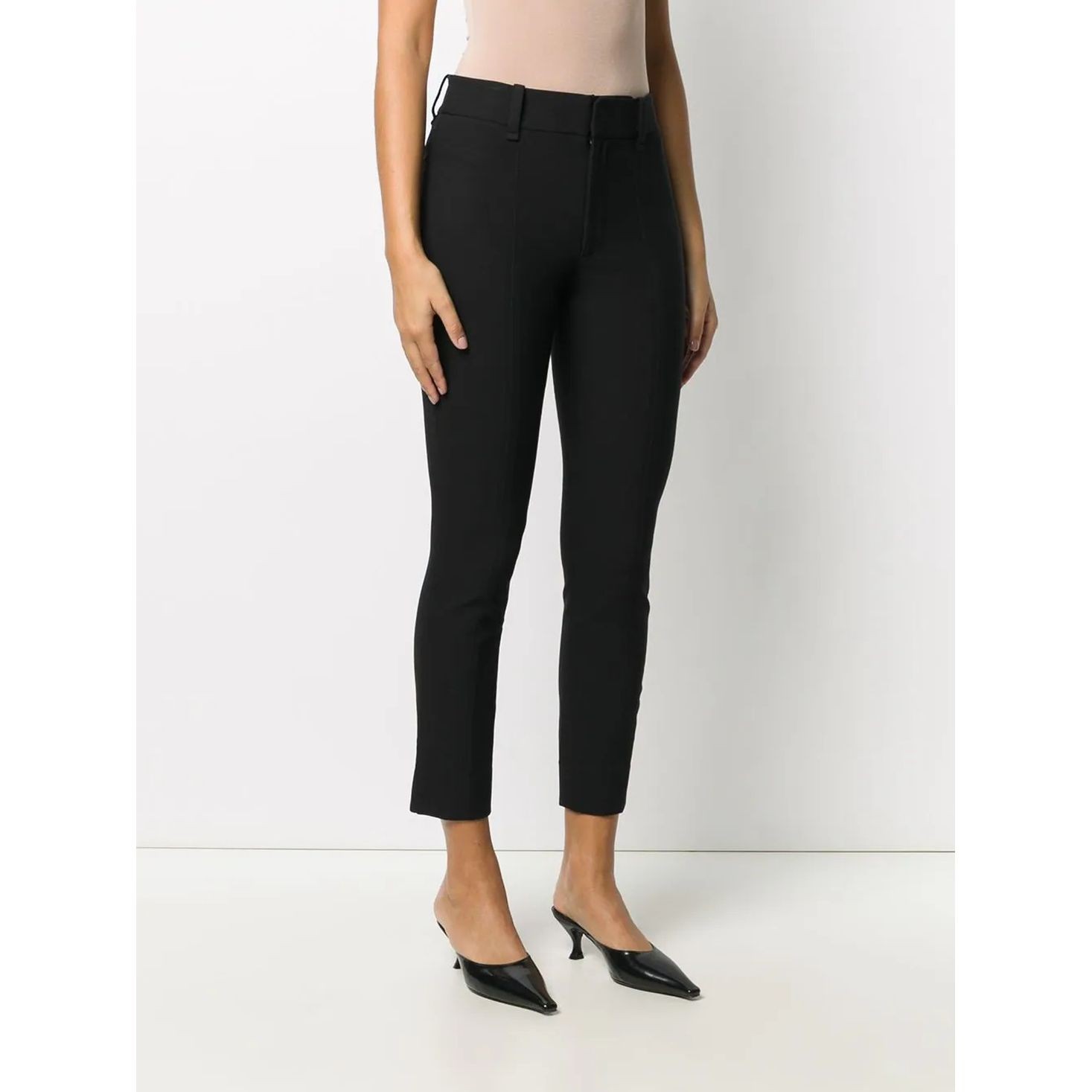VINCE Laisvalaikio kelnės moterims, Juoda, High waist cigarette pant 2