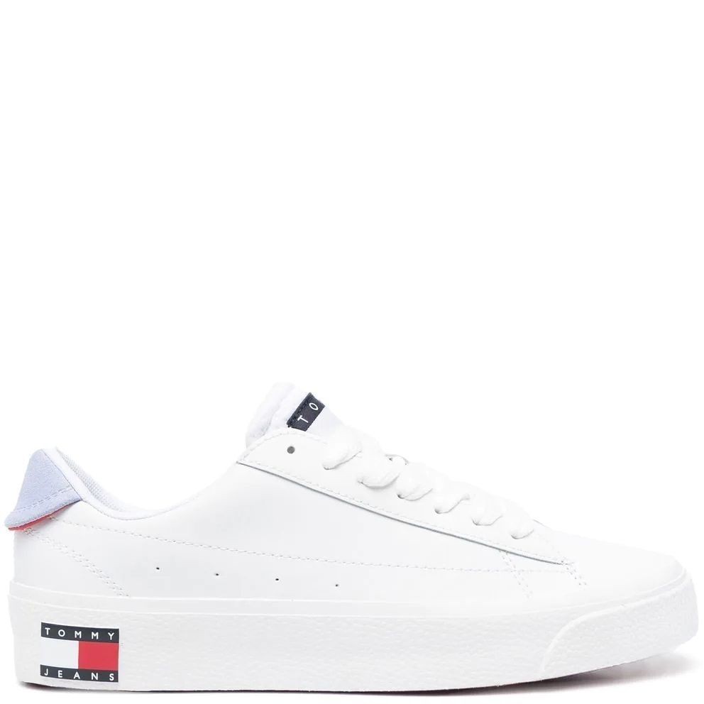 TOMMY JEANS Sportiniai bateliai moterims, Balta, JEANS VULCANIZED LEATHER 2
