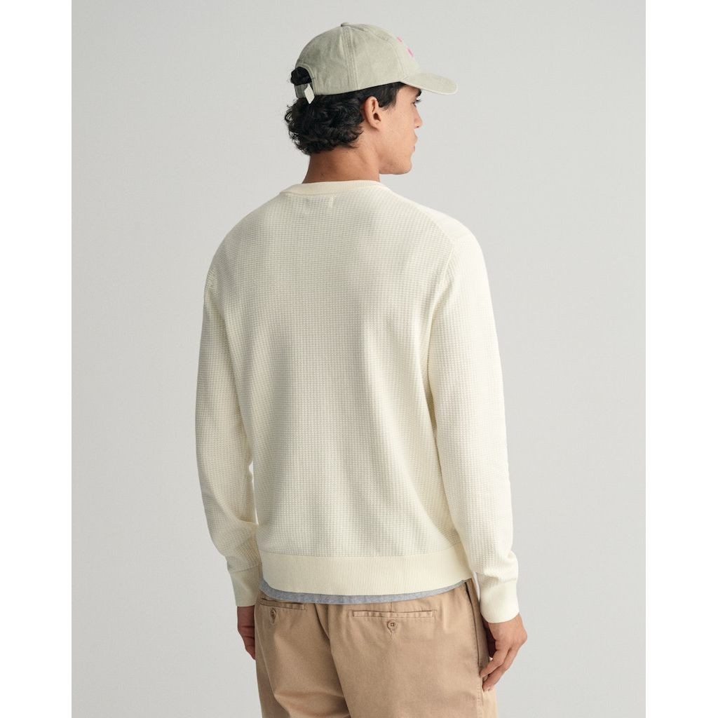 GANT Megztinis vyrams, Geltona, TEXTURED COTTON C-NECK 3