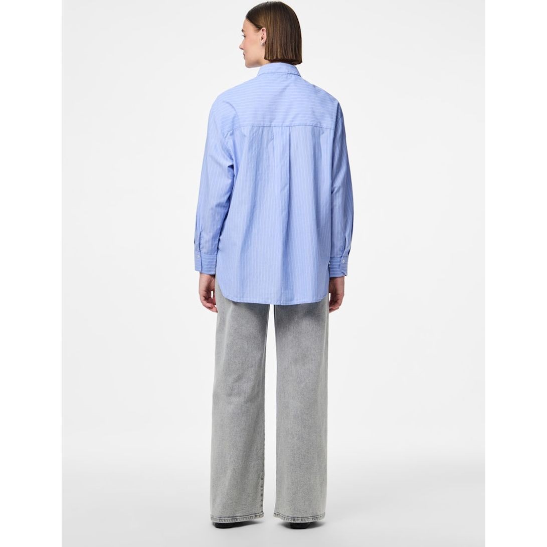 PIECES Marškiniai ilgomis rankovėmis moterims, Mėlyna, Melia shirt 4