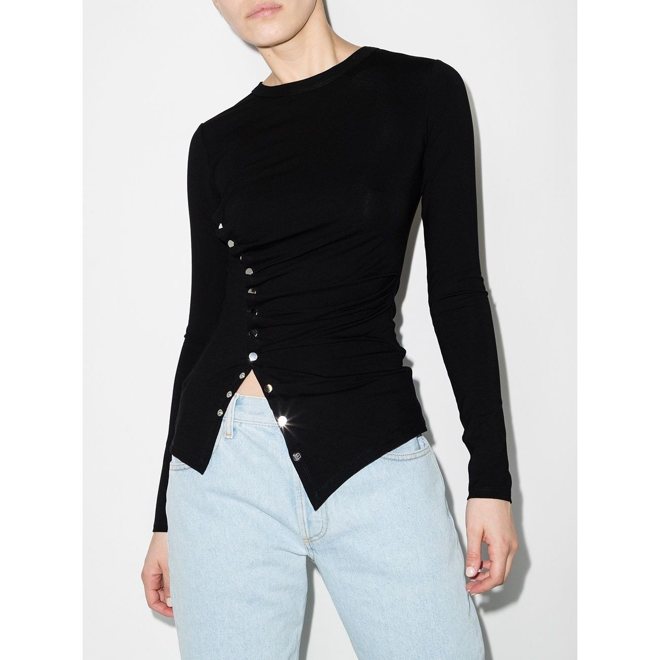 PACO RABANNE Palaidinės moterims, Juoda, Long sleeve sweater 2