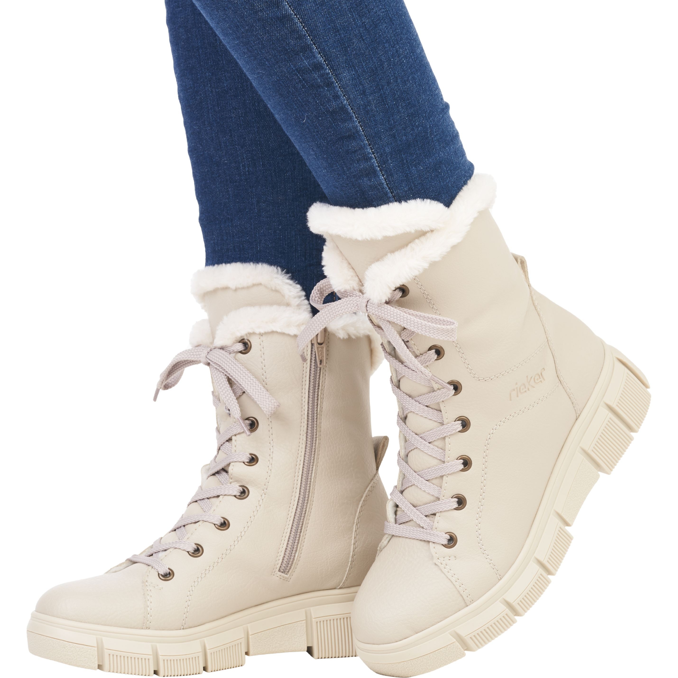 RIEKER Aulinukai moterims, Smėlio, BOOTIES 2