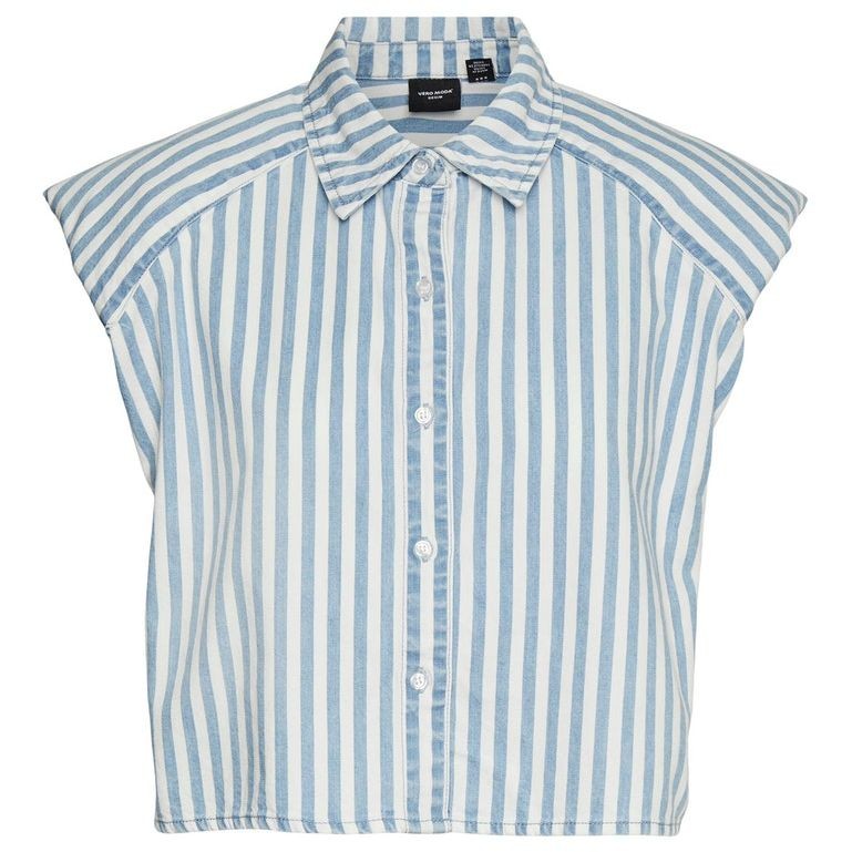 VERO MODA Marškiniai moterims, Balta, VMLINES SL STRIPED SH 1