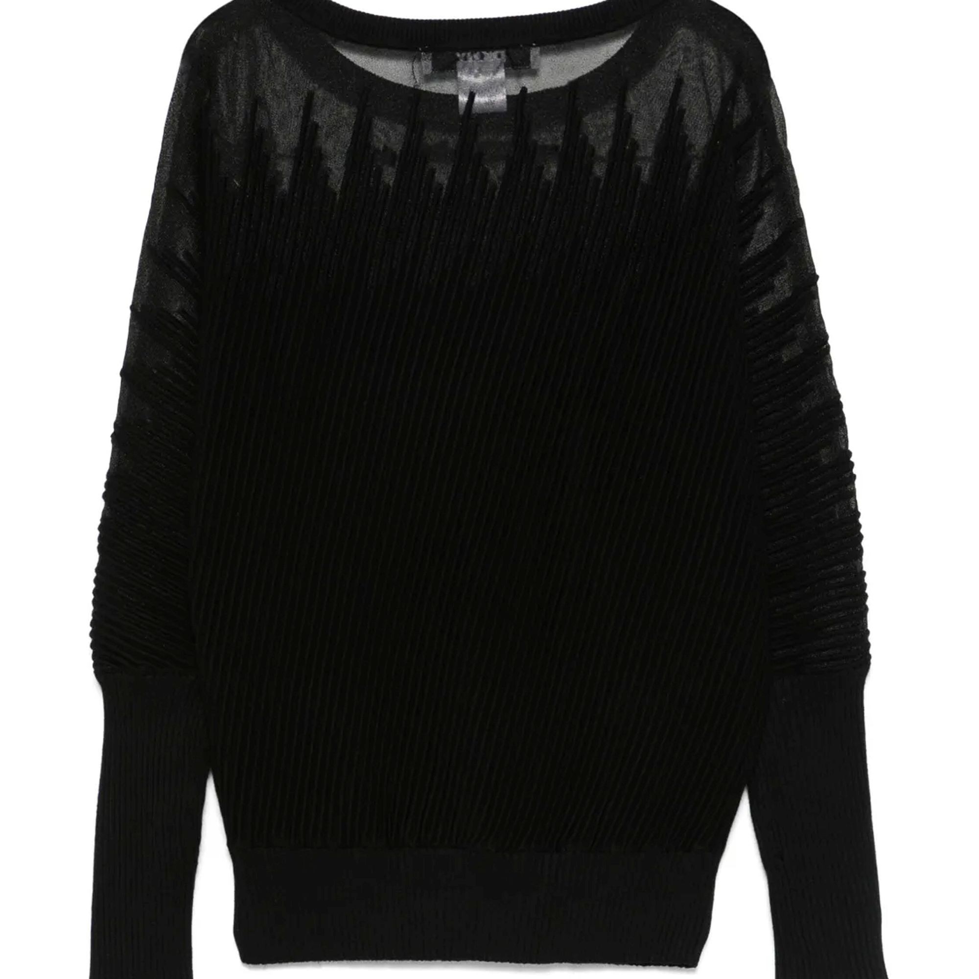 DKNY Megztinis moterims, Juoda, L/s patterned sheer pullover 2