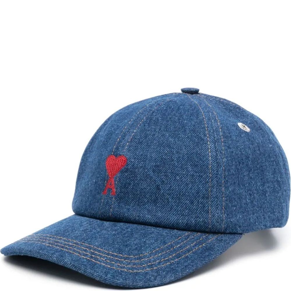 AMI PARIS Skrybėlė, Mėlyna, Red adc embroidery cap 1