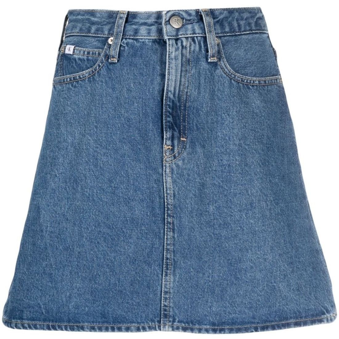 CALVIN KLEIN JEANS Midi sijonas moterims, Mėlyna, A-line mini skirt 1