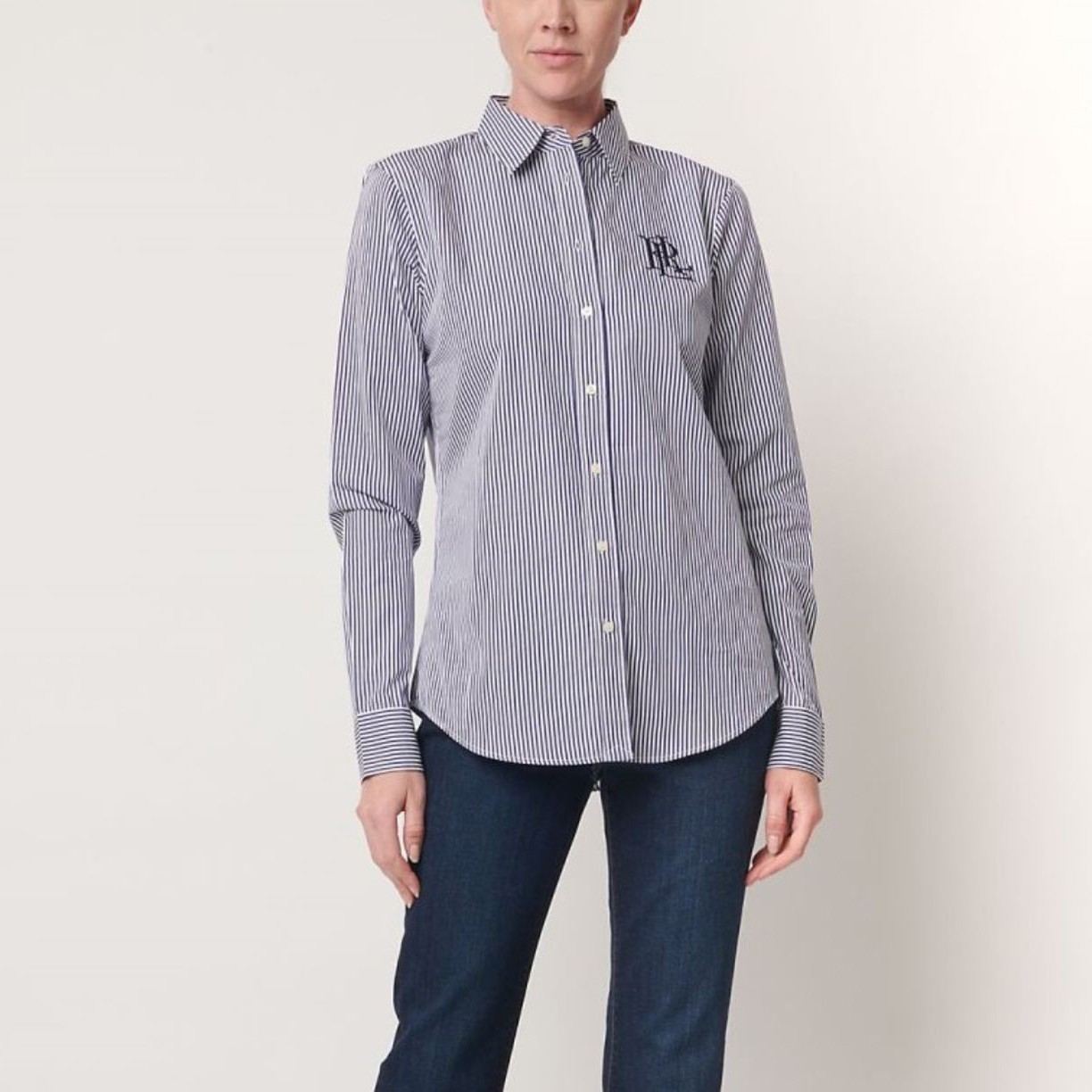 LAUREN RALPH LAUREN Marškiniai ilgomis rankovėmis moterims, Mėlyna, Jamelko long sleeve shirt 1