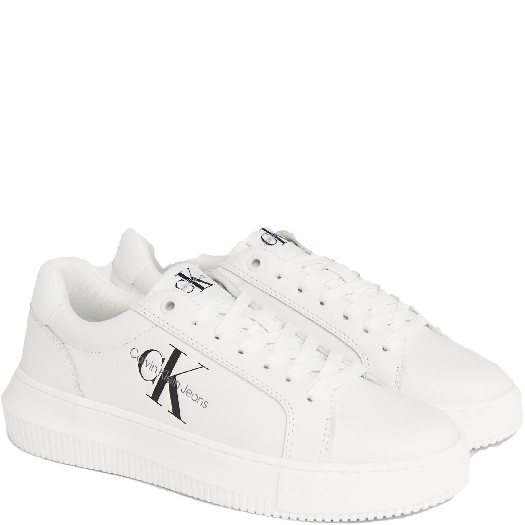 CALVIN KLEIN JEANS Sportiniai bateliai moterims, Balta, Chunky cupsole mono sport shoe 1