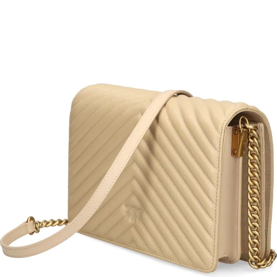 PINKO Rankinė per petį moterims, Smėlio, Love click shoulder bag 2