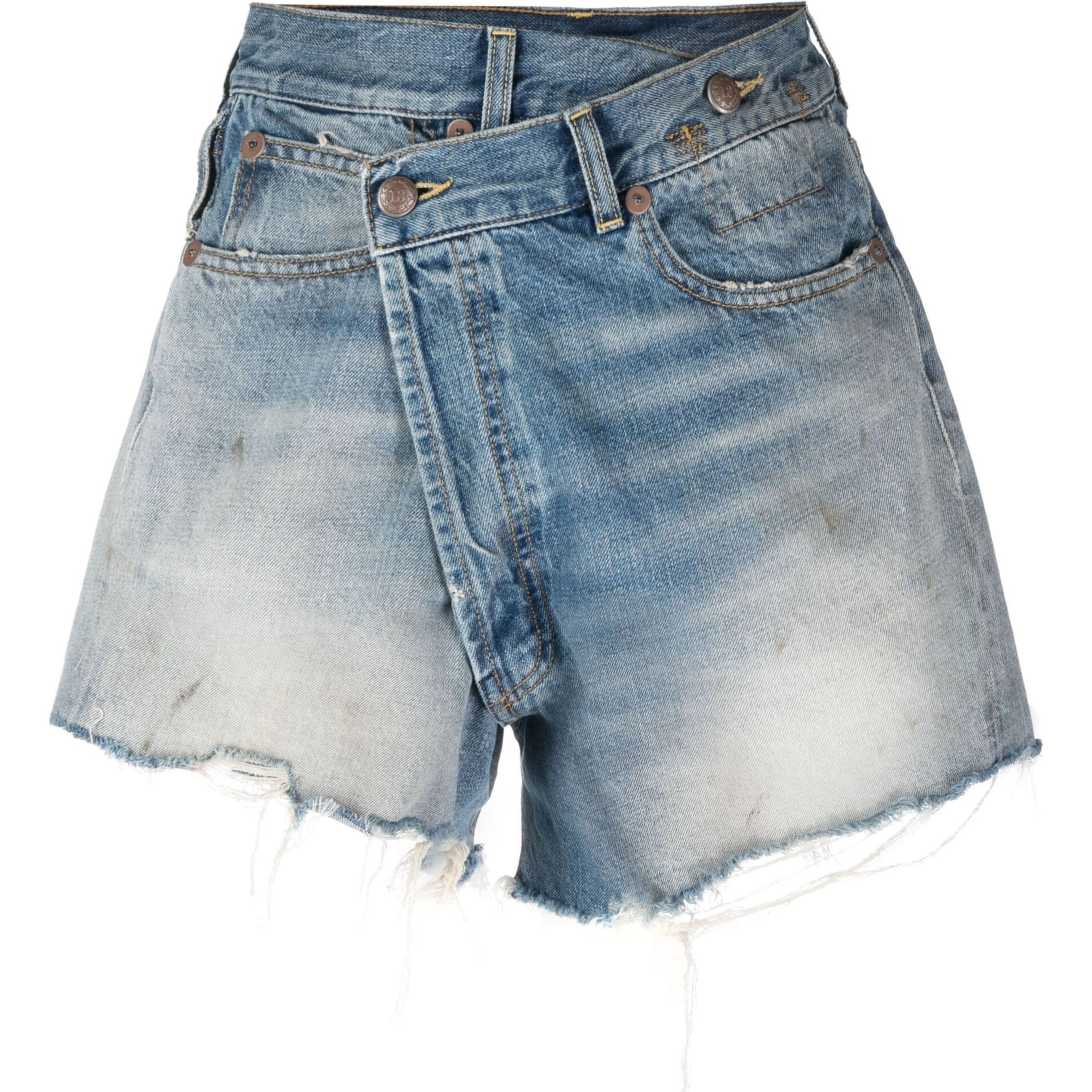 R13 Šortai moterims, Mėlyna, Crossover short