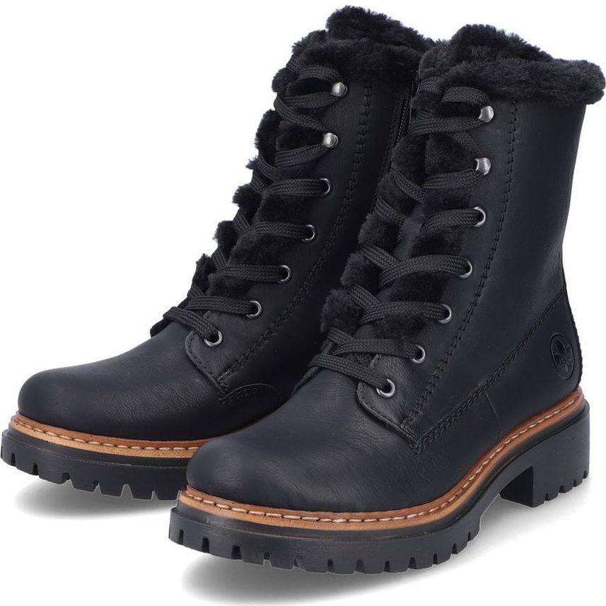 RIEKER Aulinukai moterims, Juoda, Ladies mid height boots 8