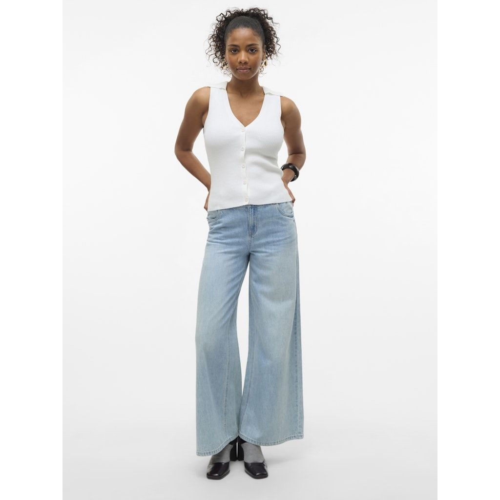 VERO MODA Platūs džinsai moterims, Mėlyna, Annet wide 6