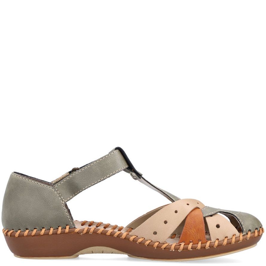 RIEKER Basutės moterims, Žalia, SANDALS 11