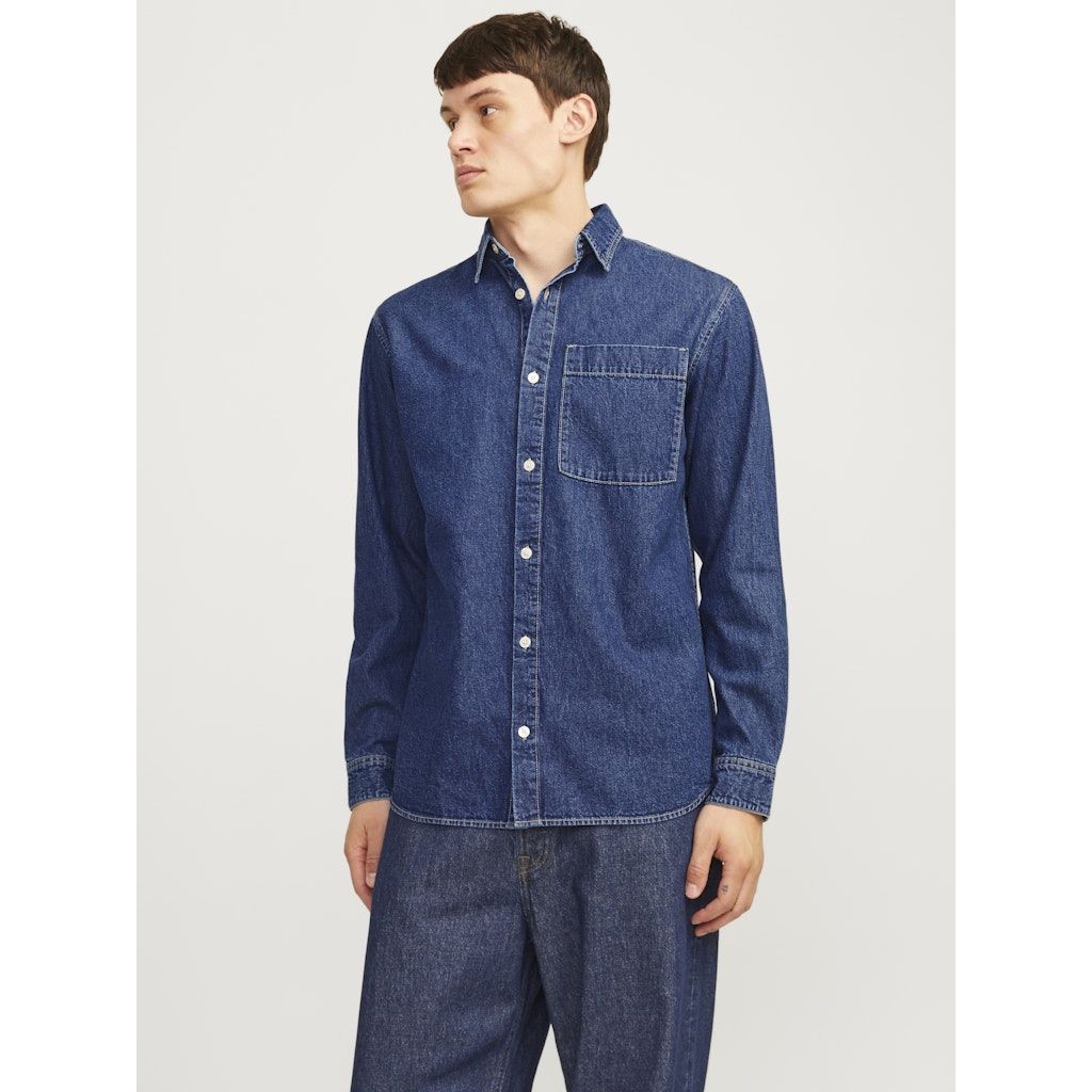 JACK & JONES Marškiniai ilgomis rankovėmis vyrams, Mėlyna, Creek 5