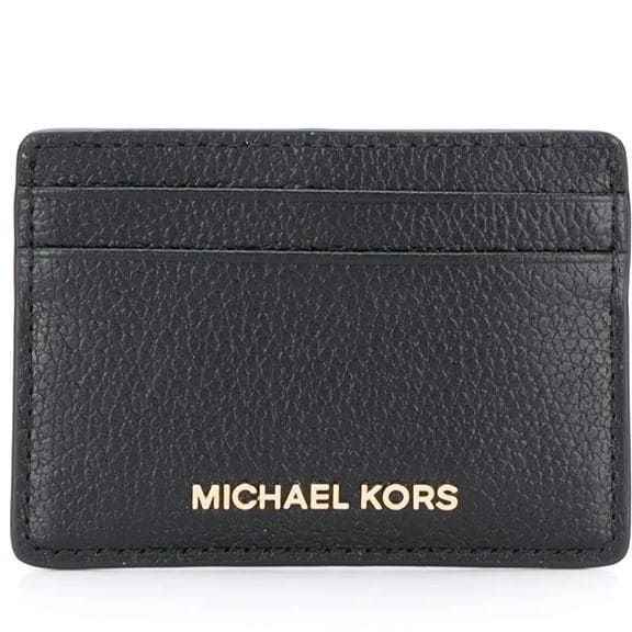 MICHAEL KORS Piniginė moterims, Juoda, Pebbled leather card case 1