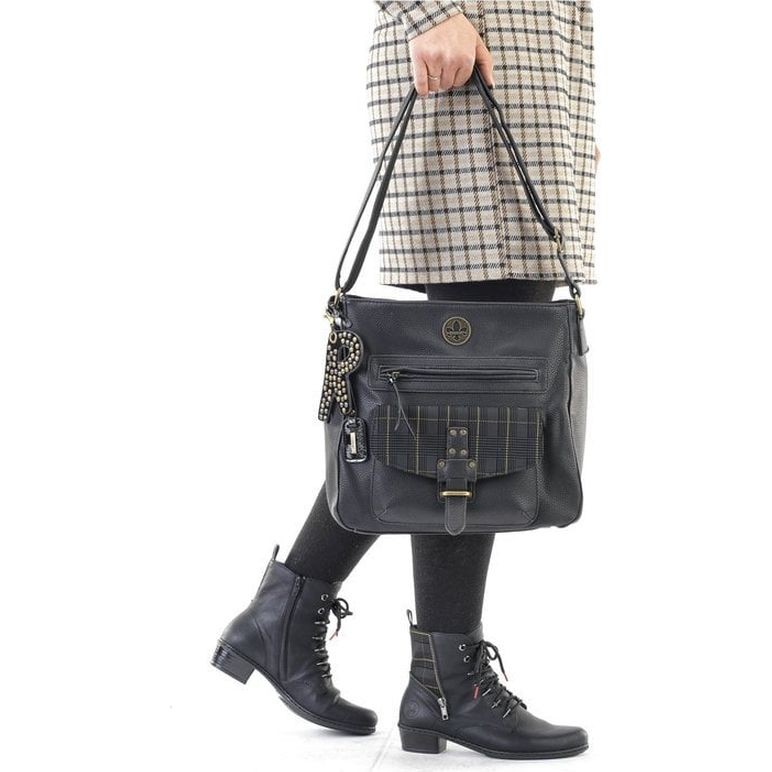 RIEKER Pirkinių krepšys moterims, Juoda, Tote bag 6