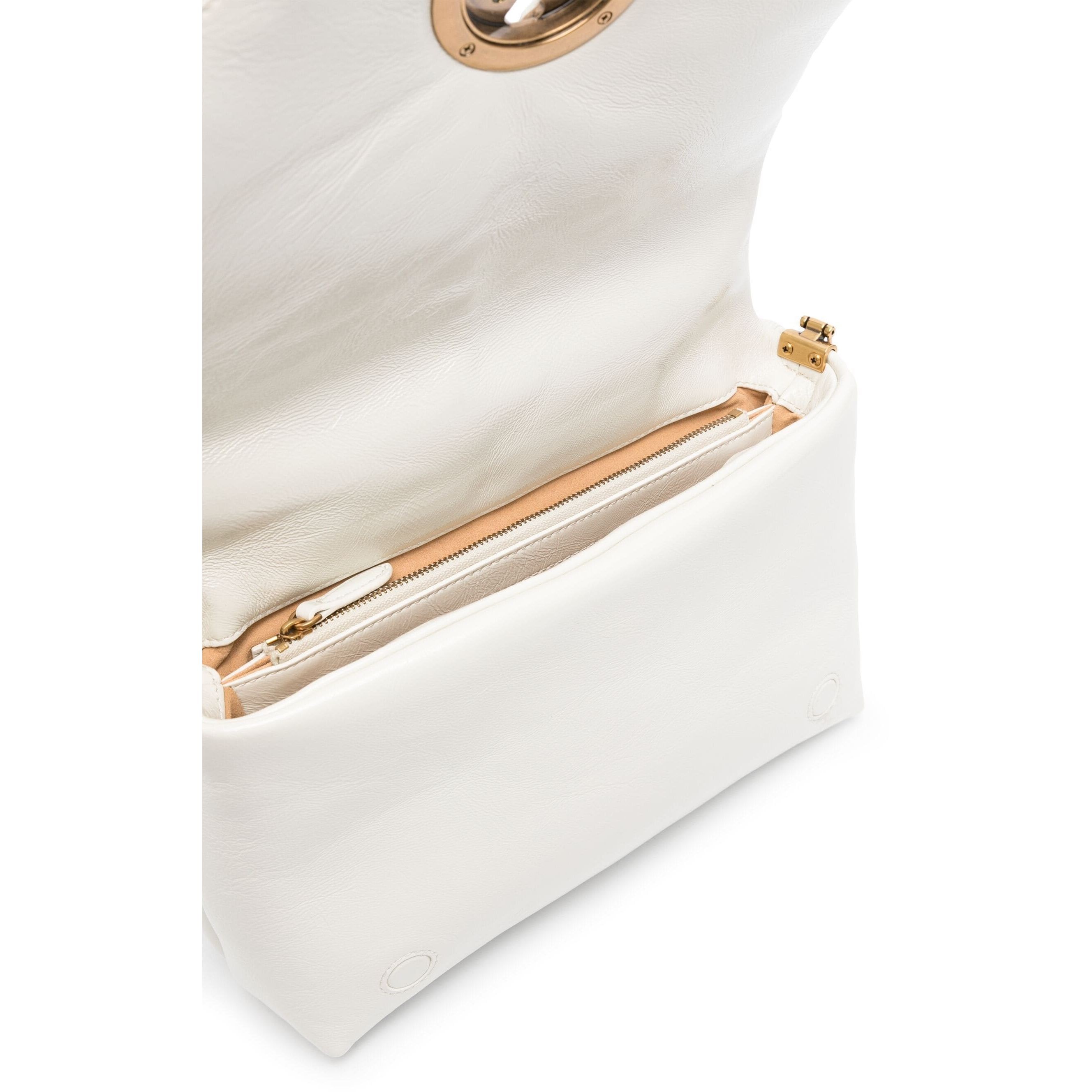 PINKO Rankinė per petį moterims, Balta, Love leather crossbody bag 4