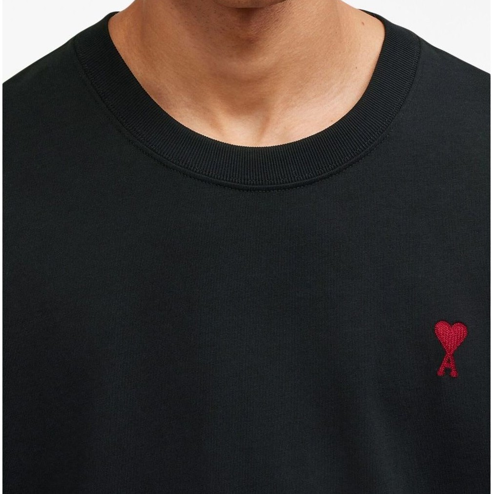 AMI PARIS Marškinėliai trump. rankovėmis, Juoda, Red ami de coeur t-shirt 5