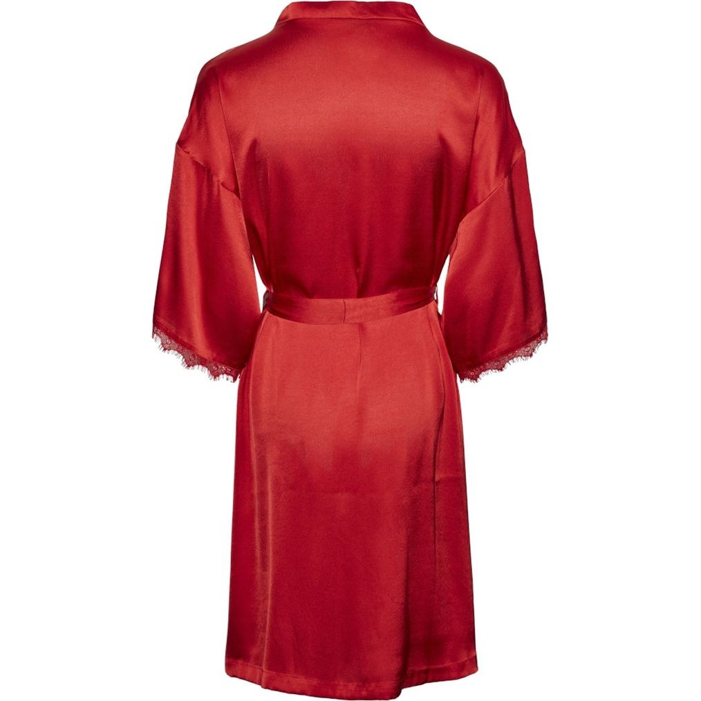 PIECES Chalatas moterims, Raudona, Anovi satin night kimono 2