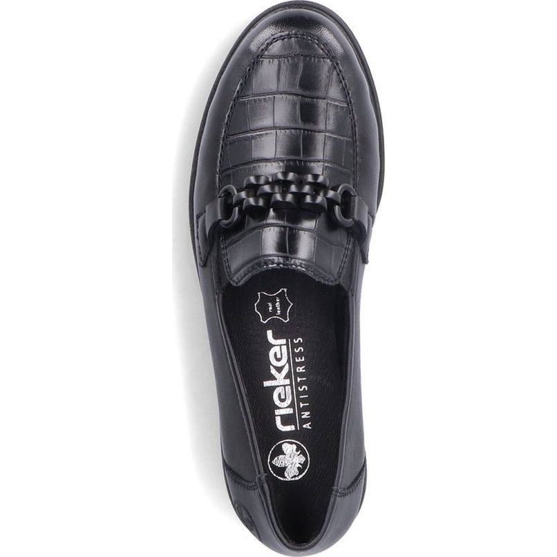 RIEKER Loaferiai moterims, Juoda, Ladies shoes 5